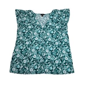 Ann Taylor Factory Floral Green Women's Top, SP
